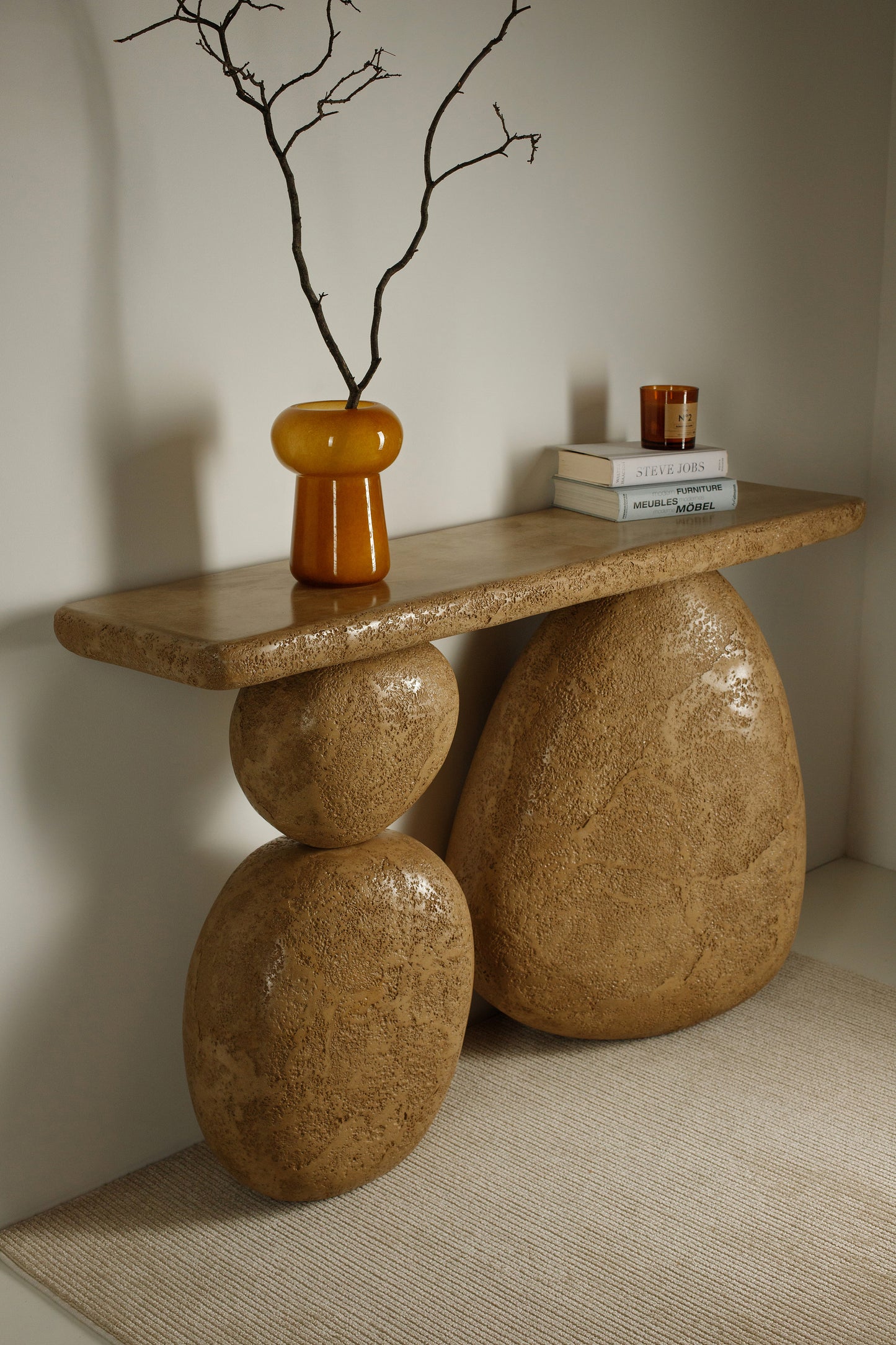 GAIA console table textured finish