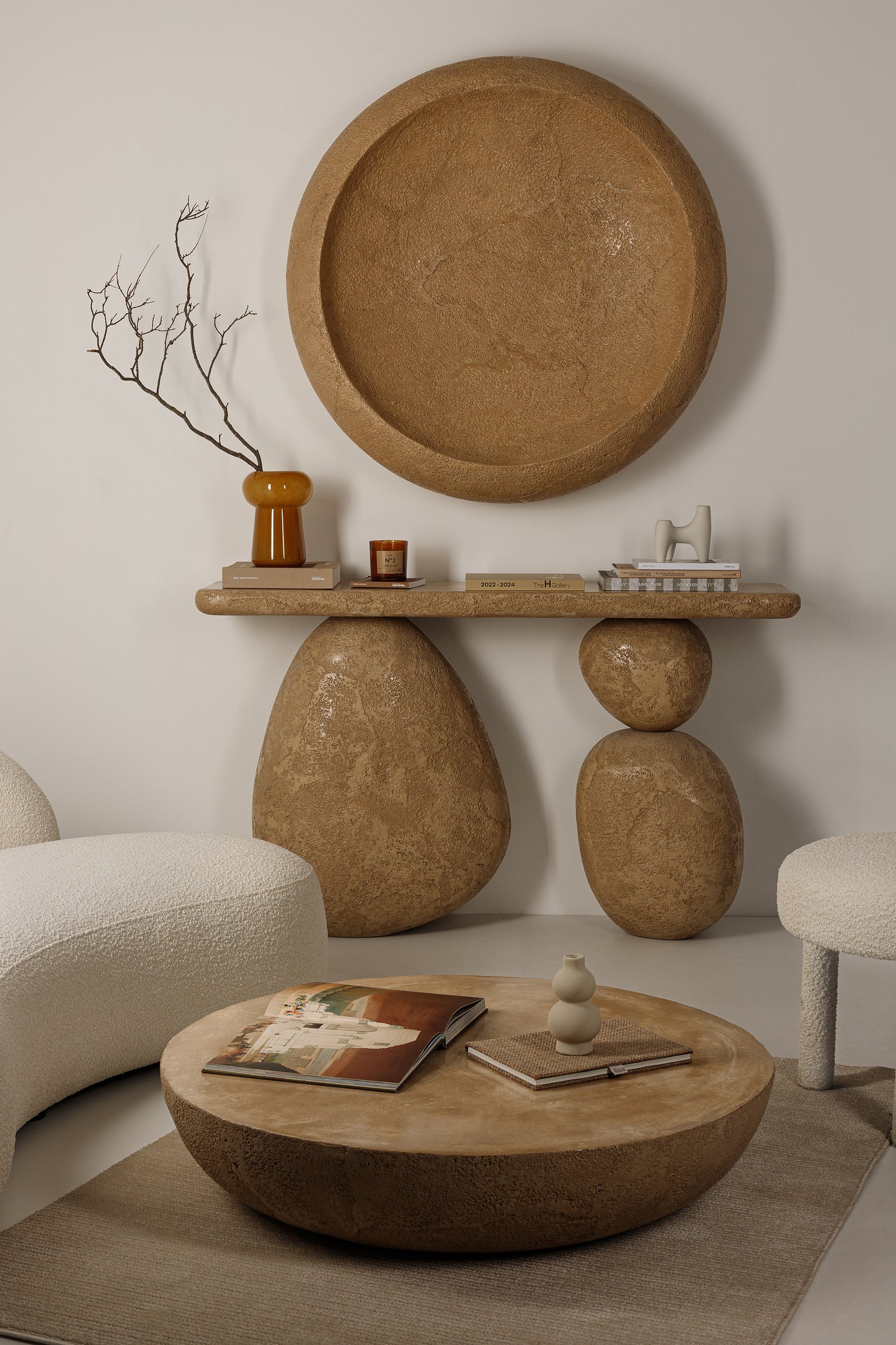 GAIA console table textured finish